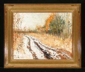 First Snow by Viktor Vasilievich Vorobev (b. 1925)