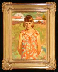 Portrait of a Girl by Yuri Fedorovich Vnodchenko (b. 1927)