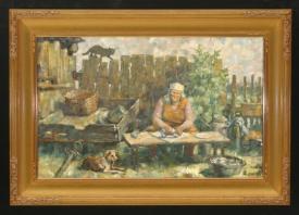 Cleaning Fish by Alexander Petrovich Khoduk (b. 1968)