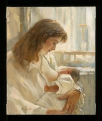 Mother and Baby by Natalia Nikolaevna Repina (b. 1967)