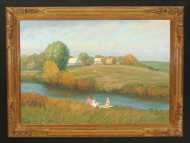 Sunbathing by Alexander Mikhailovich Kurzanov (b. 1938)