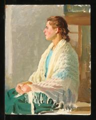 Woman in a White Scarf by Grigori Andreevich Goncharov (1913–2001)