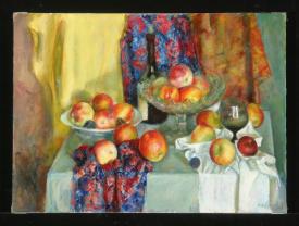 Still Life with Bowl of Apples by Alexander Nikolaevich Lavrov (b. 1955)