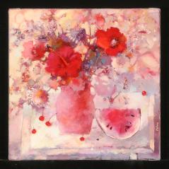 Pink Still Life by Leila Zhabbarova