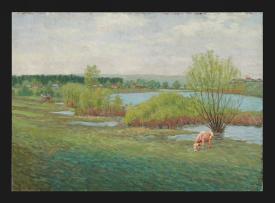 High Water on the River Chigorak by Alexander Mikhailovich Kurzanov (b. 1938)