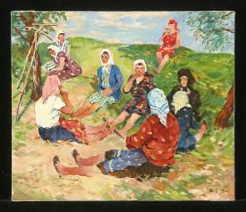 Haymaking by Yuri Fedorovich Vnodchenko (b. 1927)