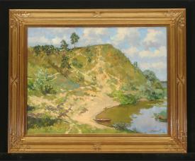 Steep Hill by the River by Edouard Panteleimonovich Efanov (b. 1938)