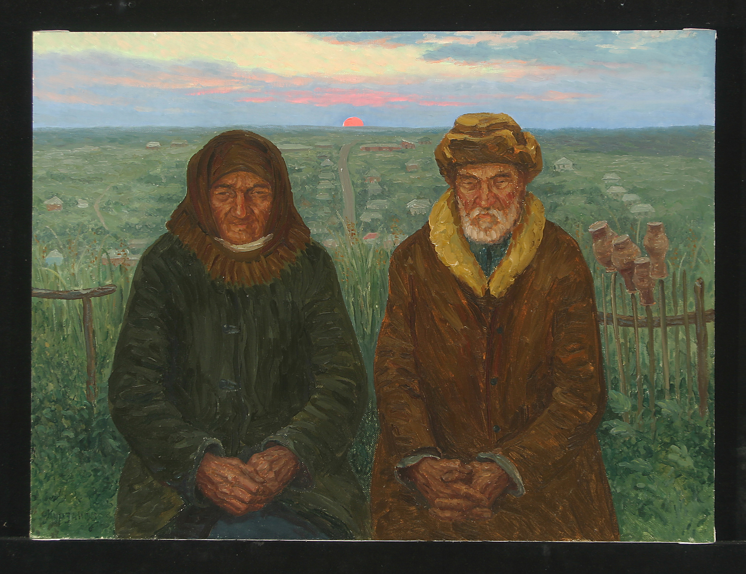 Grandfather Fyedka and Grandmother Khymka by Alexander Mikhailovich Kurzanov (b. 1938)