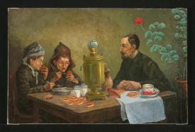 Dzerzhinsky with the Homeless by Alexander Mikhailovich Kurzanov (b. 1938)