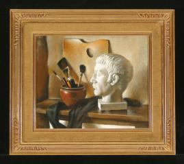 Still Life with Brushes by Valentin Sergeevich Makhitaryants (b. 1943)