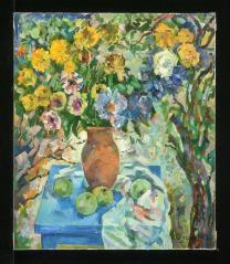 Still Life in the Garden by Leonid Alekseevich Sokolov (b. 1945)