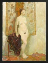 Nude on a Golden Background by Nadezhda G. Lozhkina (b. 1964)