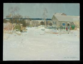 Winter Landscape by Viktor Petrovich Slushnik (b. 1926)