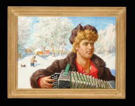 Accordian Player by Nikolai Alekseevich Trunov (b. 1924)