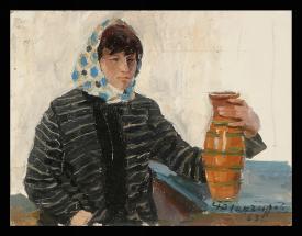 A Girl with a Ceramic Vase by Grigori Andreevich Goncharov (1913–2001)
