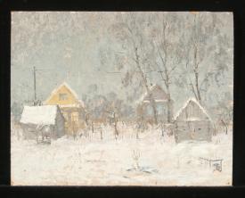 Winter in the Village by Oleg Alexandrovich Kulpin (b. 1946)