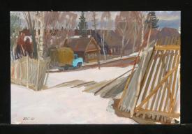 Small Town by Yuri Petrovich Sanin (1939–1997)