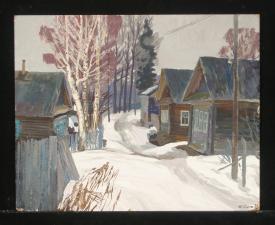 The Village Kisharino by Yuri Petrovich Sanin (1939–1997)
