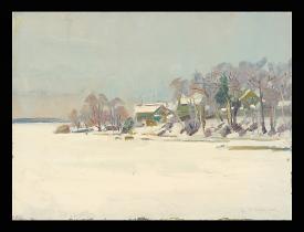 Winter Day by Viktor Petrovich Slushnik (b. 1926)