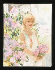 Sveta in the Garden by Natalia Nikolaevna Repina (b. 1967)