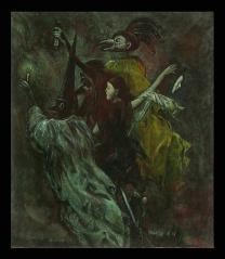 Harlequin by Vera Andreevna Mylnikova (b. 1950)