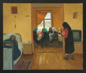 Lunch-time at the Old People's Home by Alexander Mikhailovich Kurzanov (b. 1938)