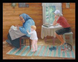 Everyday Life by Alexander Mikhailovich Kurzanov (b. 1938)