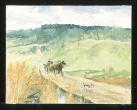 On the Bridge by Anatoli Alekseevich Nebolsin (1934–2006)