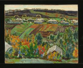October in the Village of Pershino by Yuri Petrovich Dyakov (1929–2008)