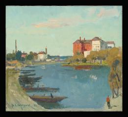 Sunset. Riga by Viktor Petrovich Slushnik (b. 1926)