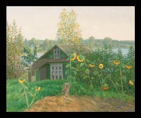 House by the River by Alexander Mikhailovich Kurzanov (b. 1938)