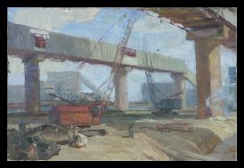 Construction Site by Ivan Vasilievich Kolesnikov (1923–1999)