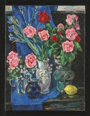 A Lemon and Roses by Leonid Alekseevich Sokolov (b. 1945)