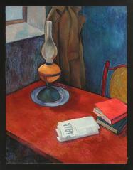 Still Life with the Newspaper "Pradva" by Solomon Ilich Gelashvili (1928–1994)