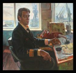 Controller in the Port Gtorgiu-Dezh by Vladimir Yevgenovich Shpakovsky (b. 1950)