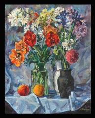 Flowers in a Vase by Leonid Alekseevich Sokolov (b. 1945)