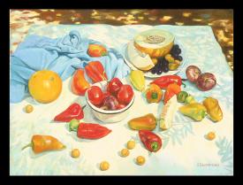 Still Life with Peppers by Lilia Anatolionva Dolganova (b. 1964)