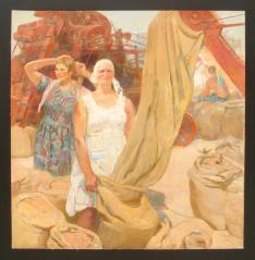 Hard-working Women by Vera Ivanovna Barinova-Kuleba (b. 1938)