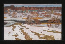 Snow in the Country by Yuri Petrovich Sanin (1939–1997)