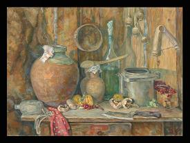Still Life with Pots by Vladimir Dmitrievich Fefelov (b. 1939)