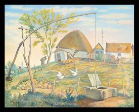 A Small Farm by Gennadi Grigorevich Grishchenko (b. 1940)