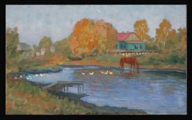 Pond at Zhelainom by Alexander Mikhailovich Kurzanov (b. 1938)