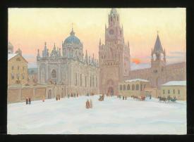 Red Sun (Moscow XIX) Voznesensky Monastery by Alexander Mikhailovich Kurzanov (b. 1938)