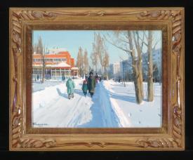 Winter in Lizyukova Street by Nikolai Viktorovich Troshchenkov (b. 1961)