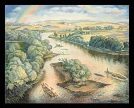 Rainbow Over the River Don by Gennadi Grigorevich Grishchenko (b. 1940)