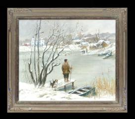 First Snow by Anatoli Alekseevich Nebolsin (1934–2006)