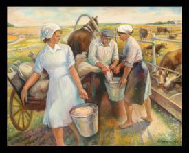 Cattle Breeders by Gennadi Grigorevich Grishchenko (b. 1940)