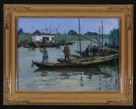 Delivering Fish by Anatoli Nikitavich Turkin (b. 1938)