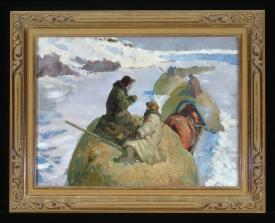 Transporting Hay by Viktor Vasilievich Chepelev (1937–1999)