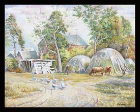 Morning in the Village Berezovo by Gennadi Grigorevich Grishchenko (b. 1940)